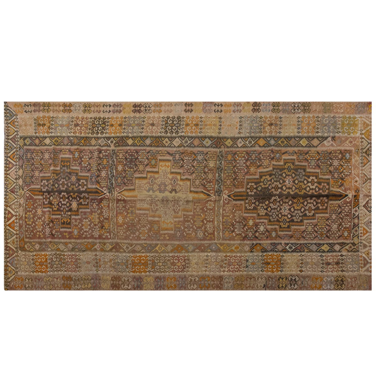 Vintage Large Turkish Kilim, 174 x 406 cm / 5.9 x 13.4 ft Kilim