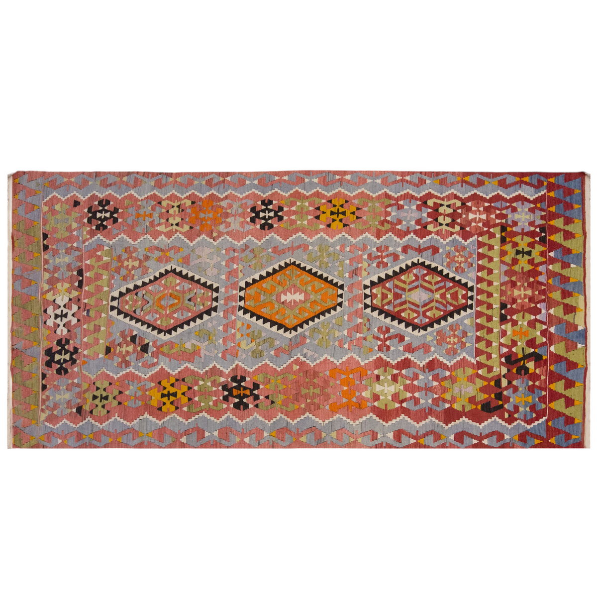 Vintage Large Uşak Eşme Kilim, 162 x 326 cm / 5.4 x 10.8 ft Kilim