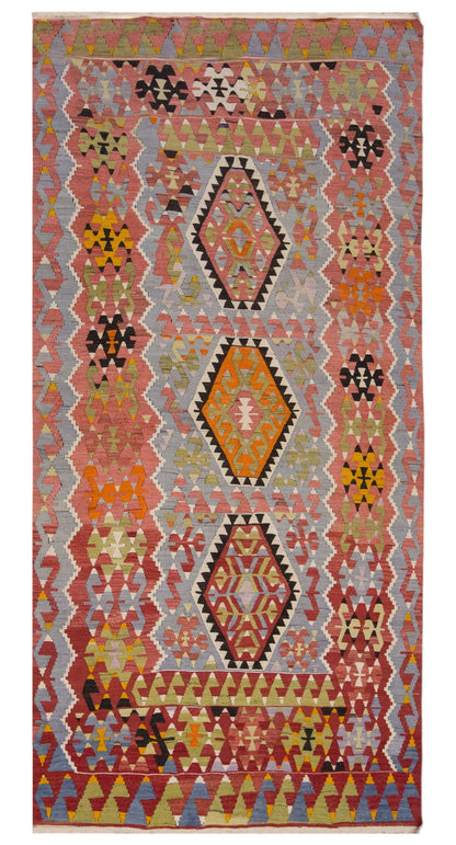 Vintage Large Uşak Eşme Kilim, 162 x 326 cm / 5.4 x 10.8 ft Kilim