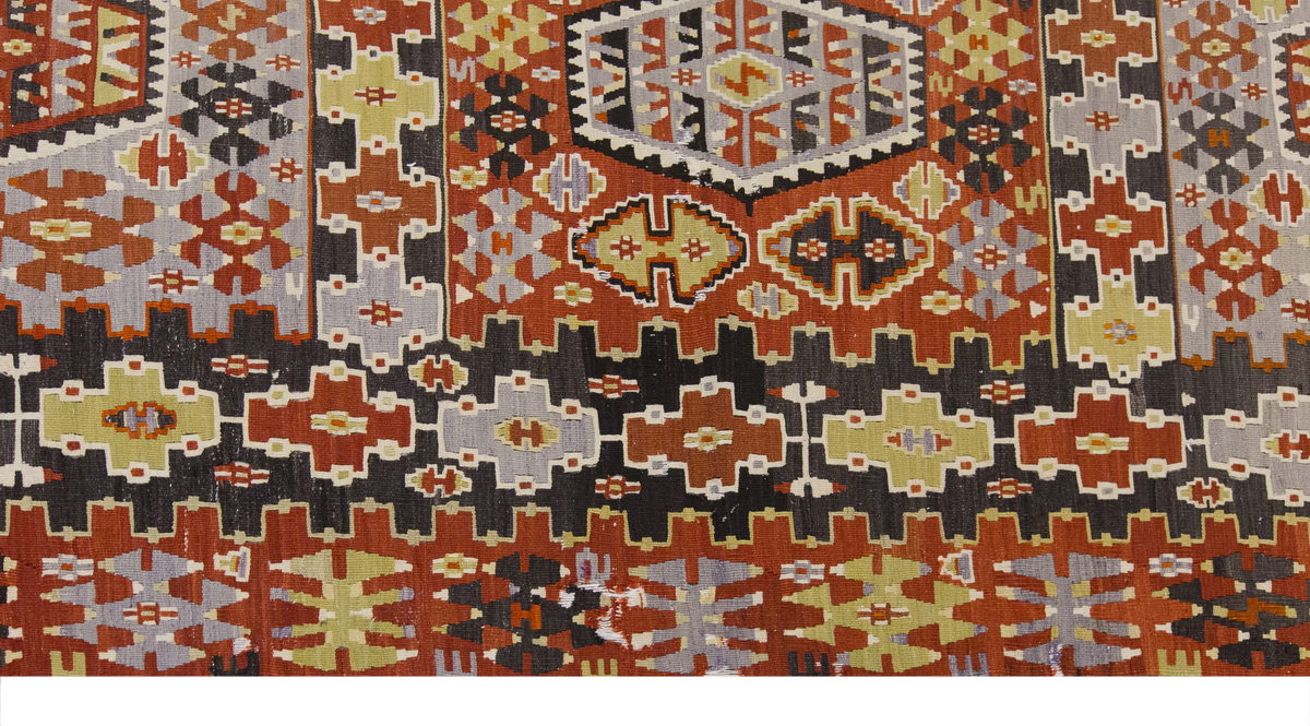 Vintage Large Uşak Eşme Kilim, 166 x 306 cm / 5.5 x 10 ft Kilim