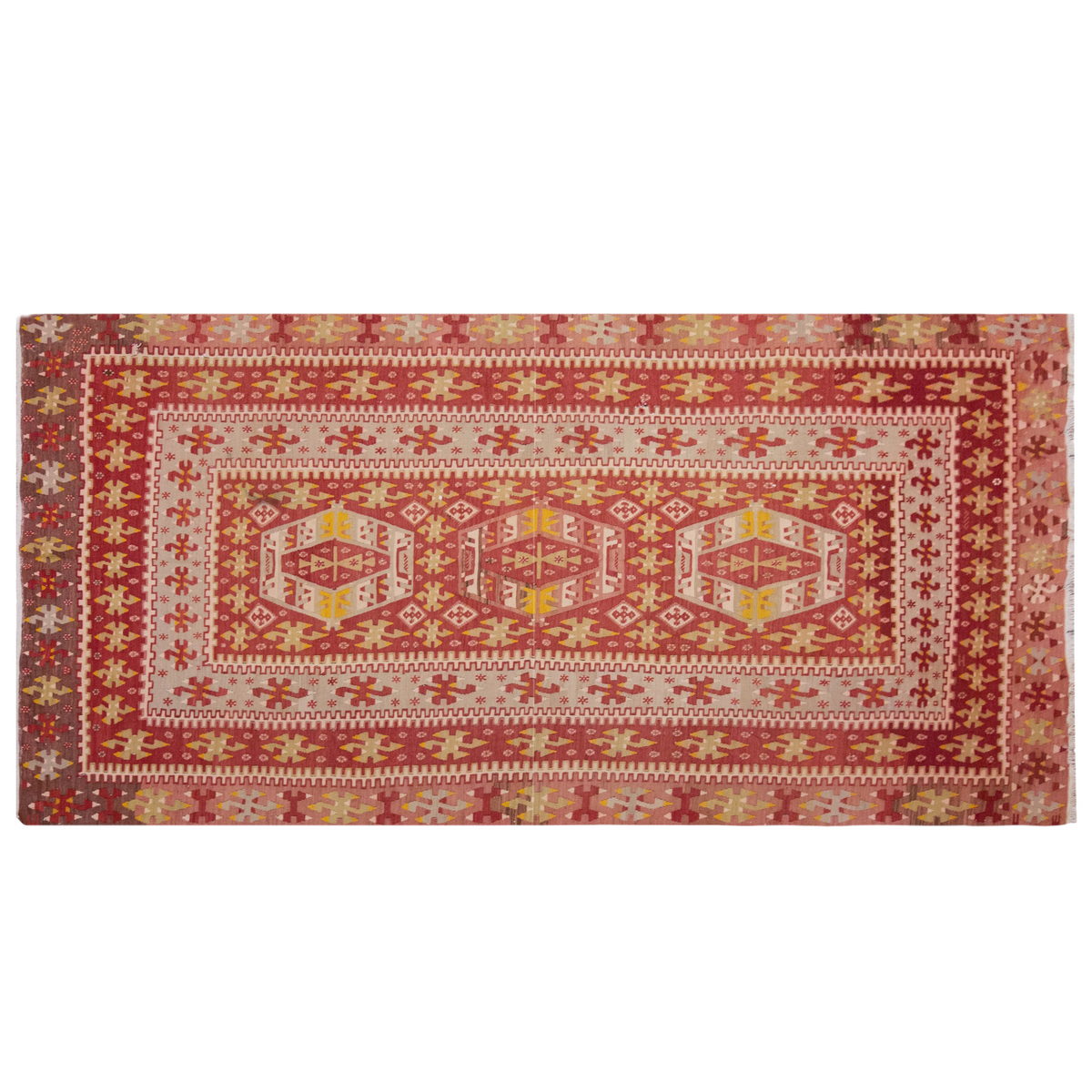 Vintage Large Uşak Eşme Kilim, 170 x 336 cm / 5.7 x 11 ft Kilim