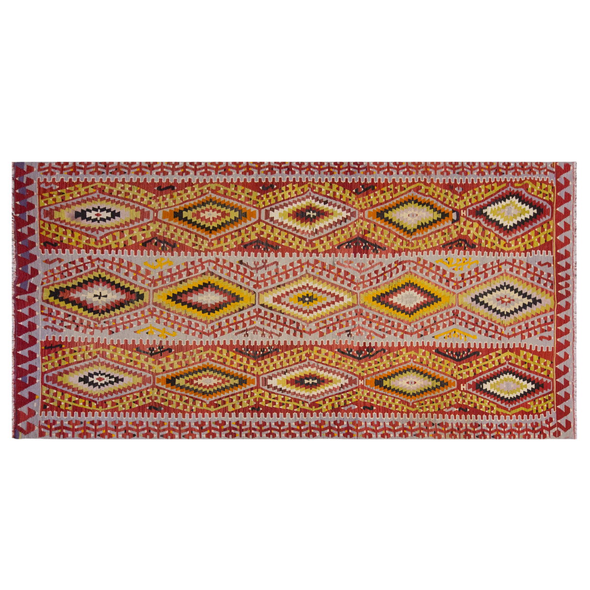 Vintage Large Uşak Eşme Kilim, 173 x 340 cm / 5.8 x 11.2 ft Kilim