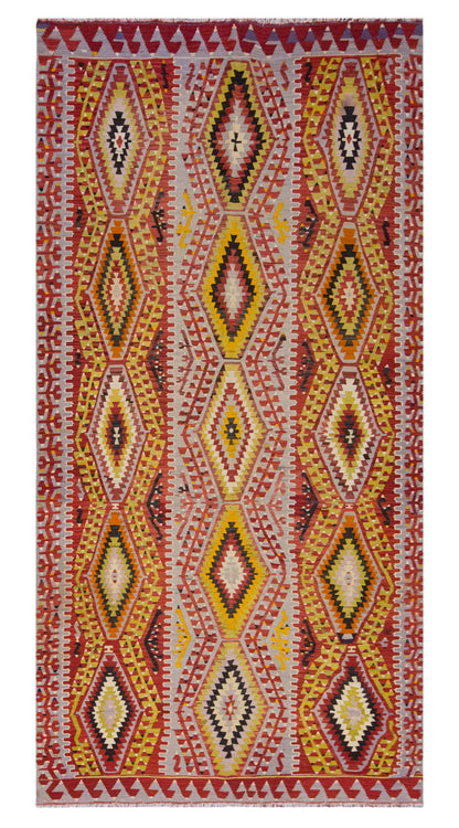 Vintage Large Uşak Eşme Kilim, 173 x 340 cm / 5.8 x 11.2 ft Kilim