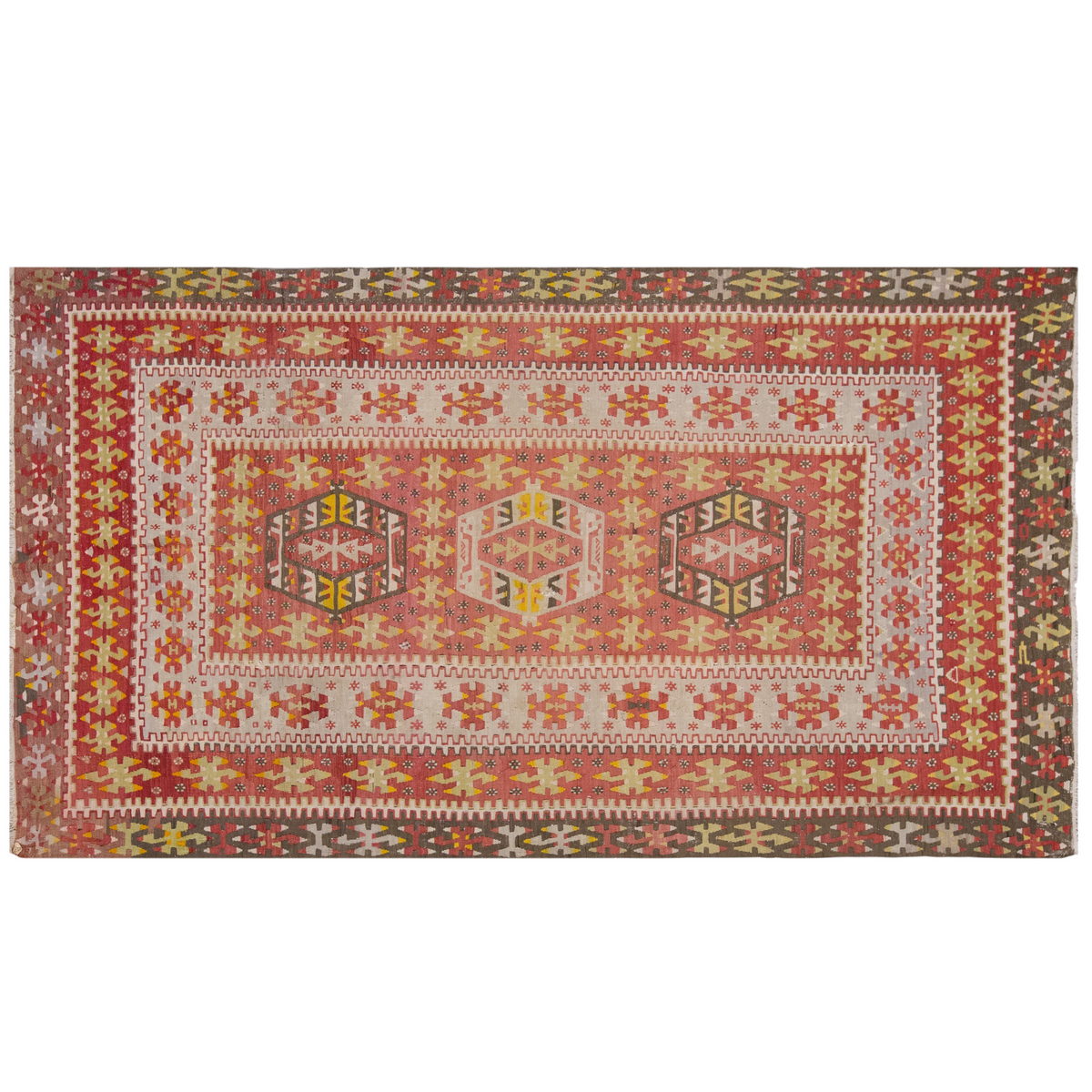 Vintage Large Uşak Eşme Kilim, 174 x 308 cm / 5.9 x 10.1 ft Kilim