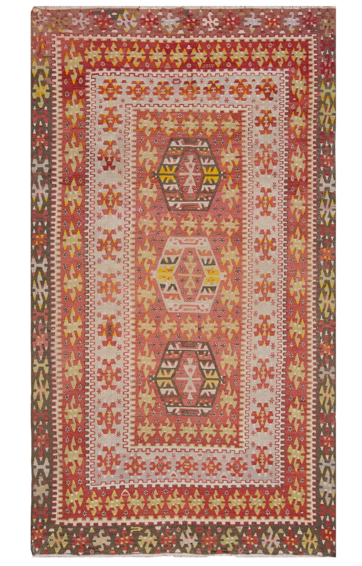 Vintage Large Uşak Eşme Kilim, 174 x 308 cm / 5.9 x 10.1 ft Kilim
