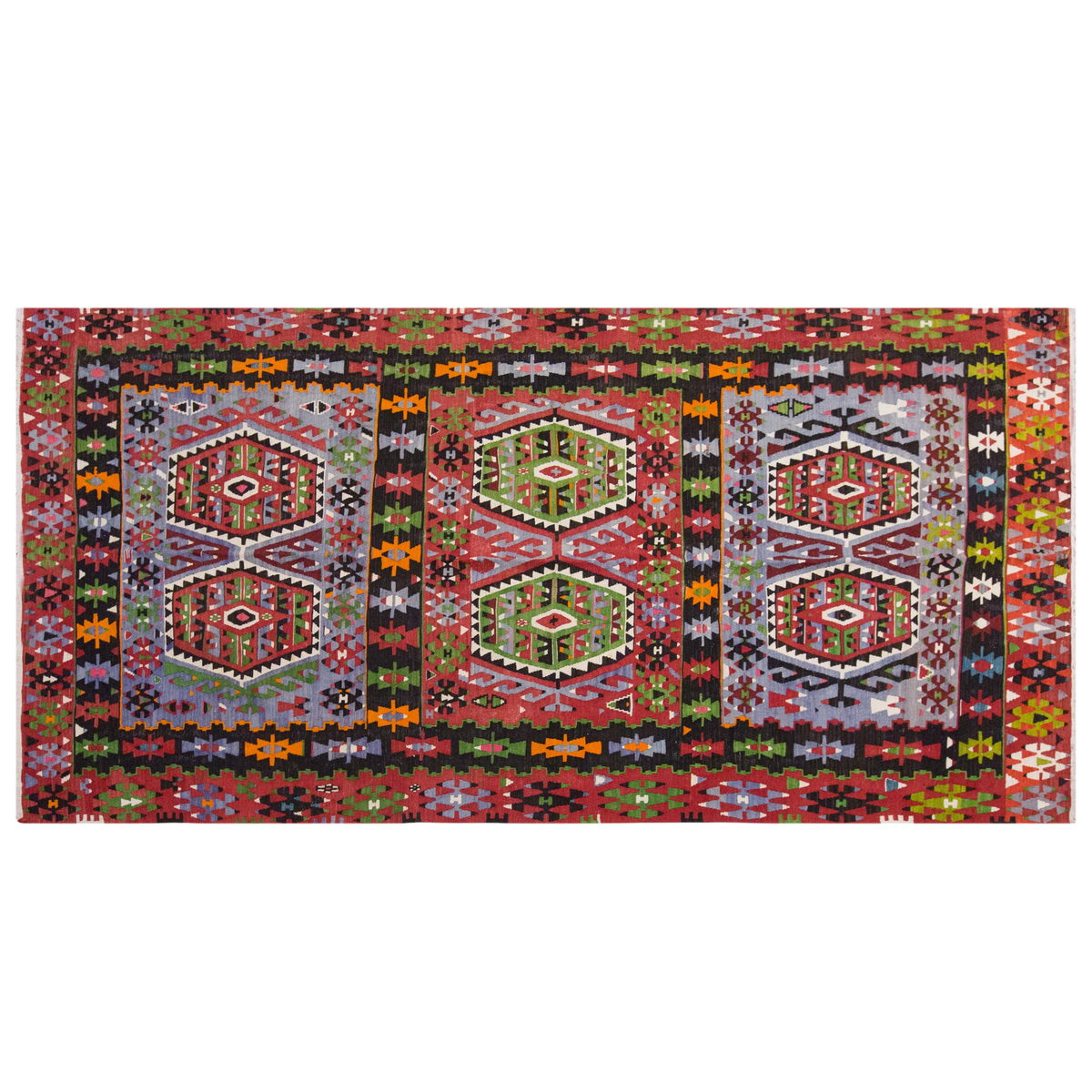 Vintage Large Uşak Eşme Kilim, 174 x 318 cm / 5.9 x 10.5 ft Kilim