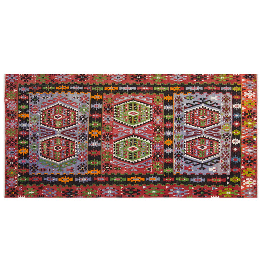 Vintage Large Uşak Eşme Kilim, 174 x 318 cm / 5.9 x 10.5 ft Kilim