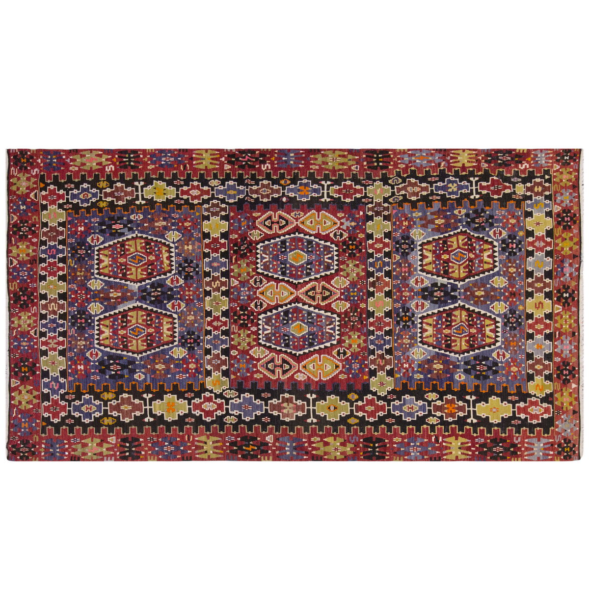 Vintage Large Uşak Eşme Kilim, 174 x 320 cm / 5.9 x 10.6 ft Kilim