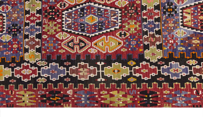 Vintage Large Uşak Eşme Kilim, 174 x 320 cm / 5.9 x 10.6 ft Kilim