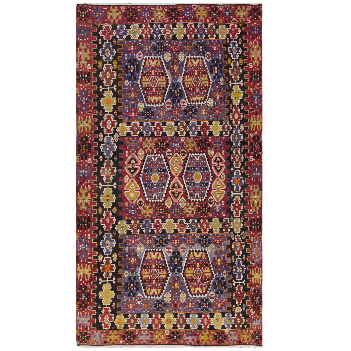 Vintage Large Uşak Eşme Kilim, 174 x 320 cm / 5.9 x 10.6 ft Kilim