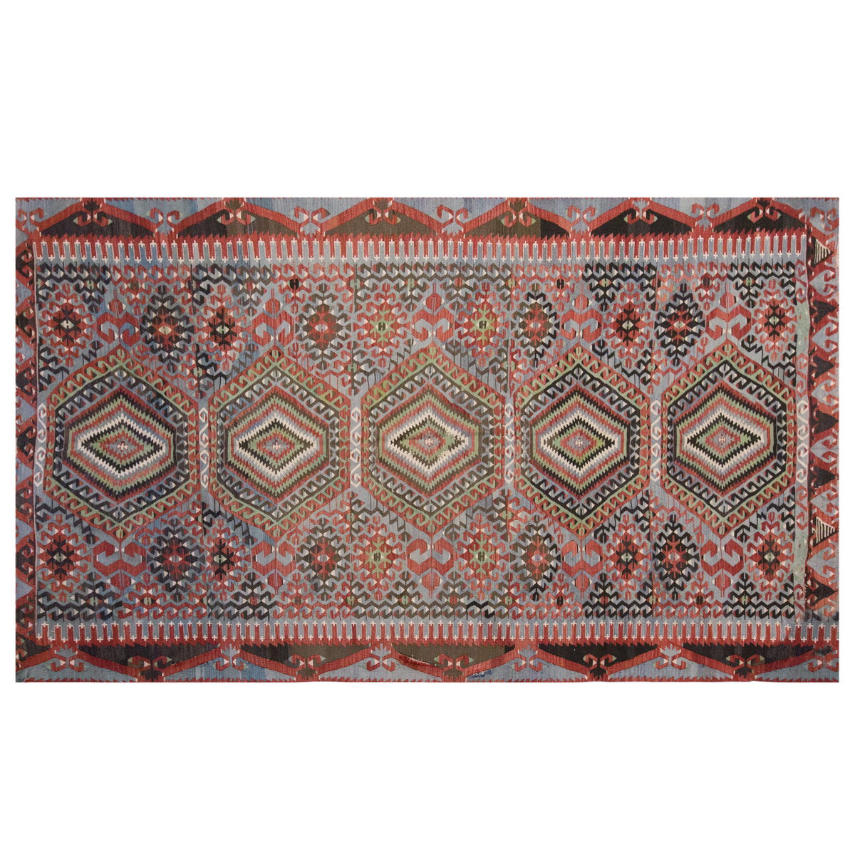 Vintage Large Uşak Eşme Kilim, 176 x 345 cm / 5.9 x 11.4 ft Kilim