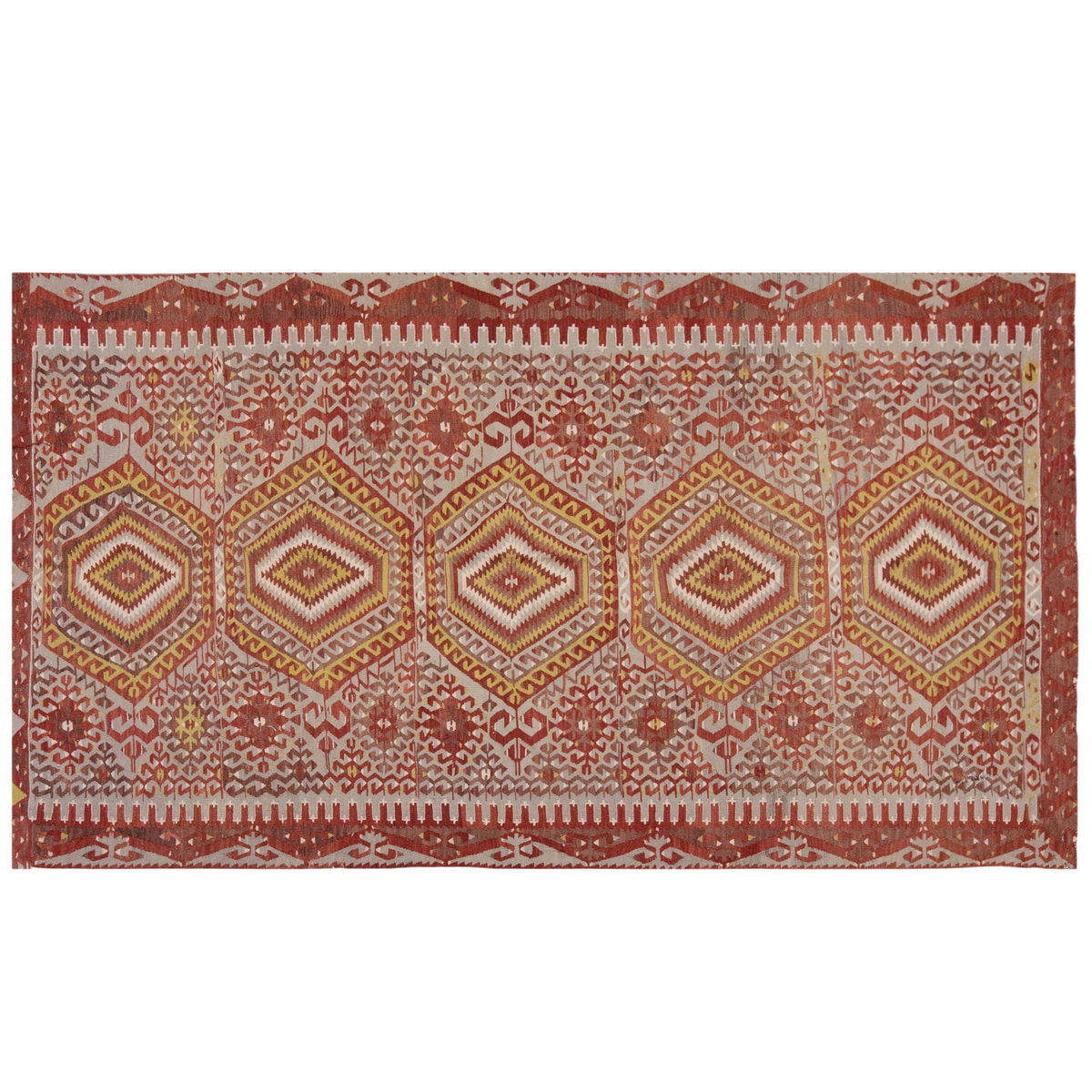 Vintage Large Uşak Eşme Kilim, 180 x 316 cm / 6 x 10.4 ft Kilim