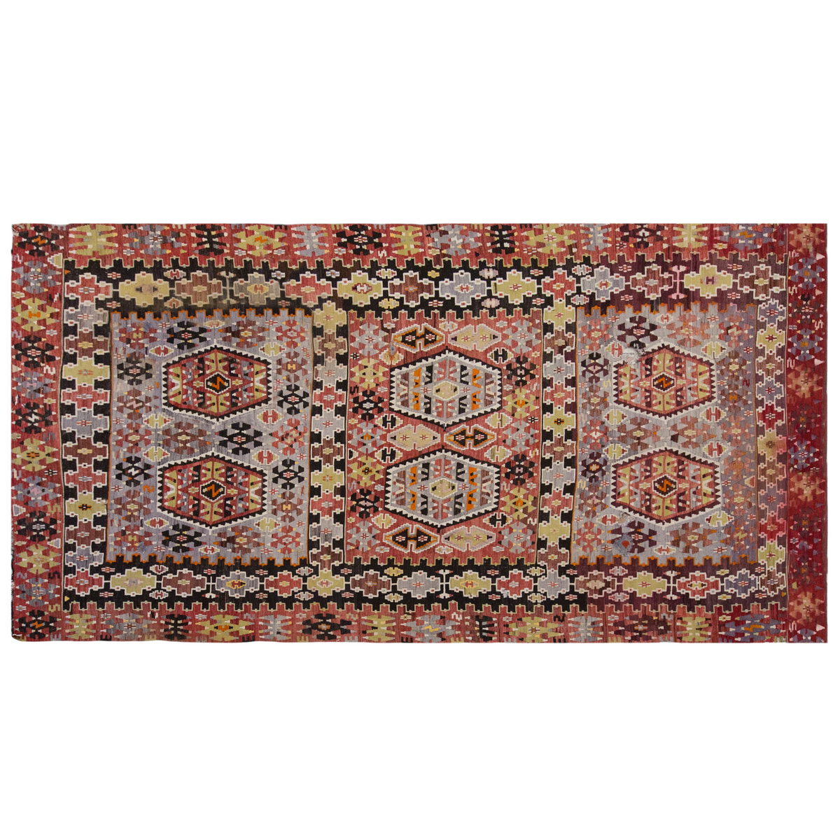 Vintage Large Uşak Eşme Kilim, 185 x 349 cm / 6 x 11.5 ft Kilim