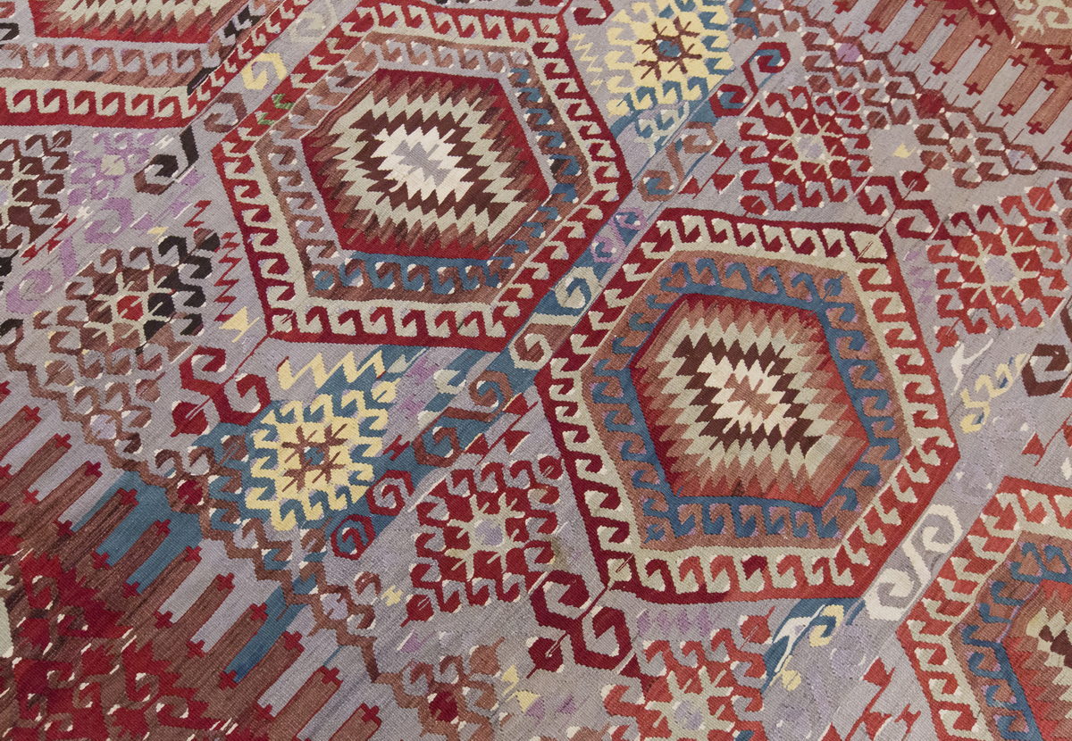 Vintage Large Uşak Eşme Kilim, 186 x 350 cm / 6.1 x 11.6 ft Kilim