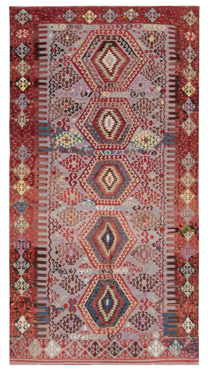 Vintage Large Uşak Eşme Kilim, 186 x 350 cm / 6.1 x 11.6 ft Kilim