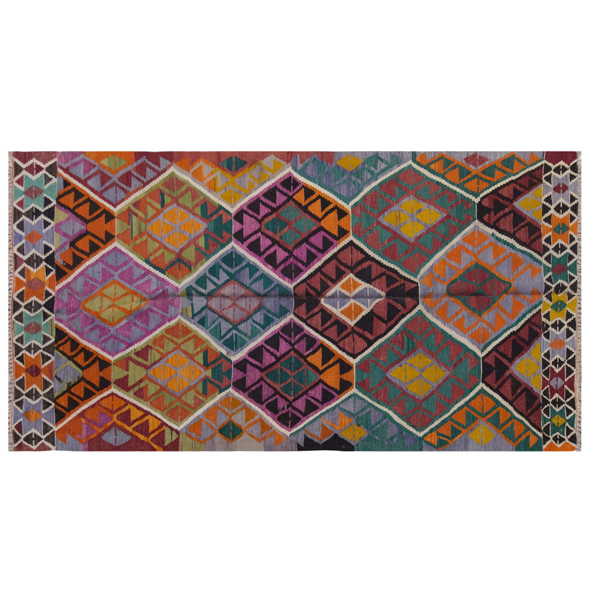 Vintage Large Uşak Kilim, 171 x 320 cm / 5.7 x 10.6 ft Kilim