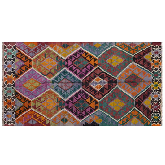 Vintage Large Uşak Kilim, 171 x 320 cm / 5.7 x 10.6 ft Kilim