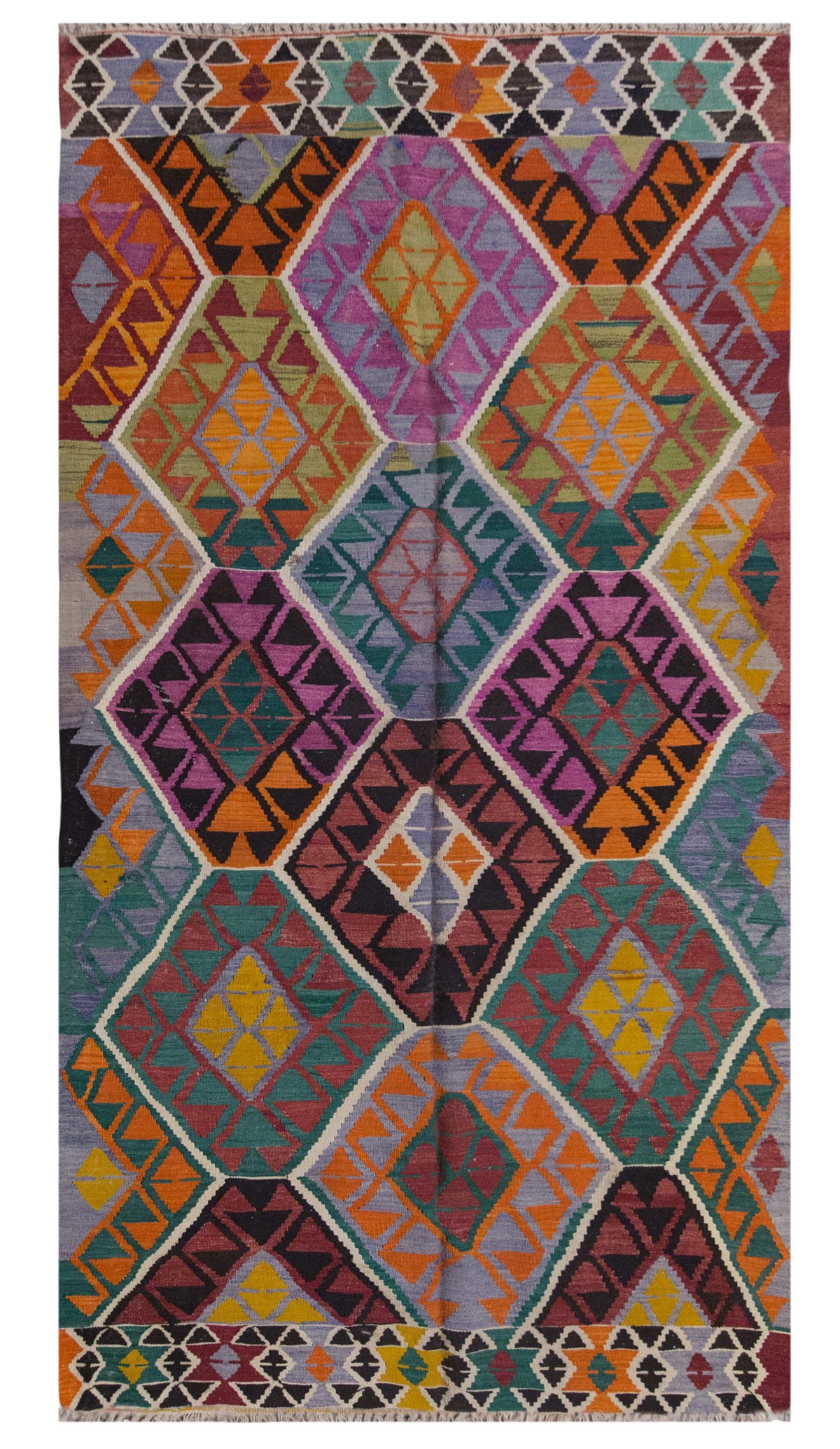 Vintage Large Uşak Kilim, 171 x 320 cm / 5.7 x 10.6 ft Kilim