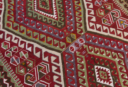 Vintage Large Uşak Kilim, 179 x 444 cm / 6 x 14.7 ft Kilim