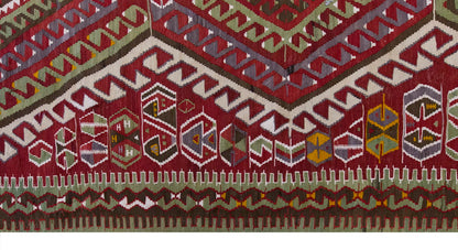 Vintage Large Uşak Kilim, 179 x 444 cm / 6 x 14.7 ft Kilim