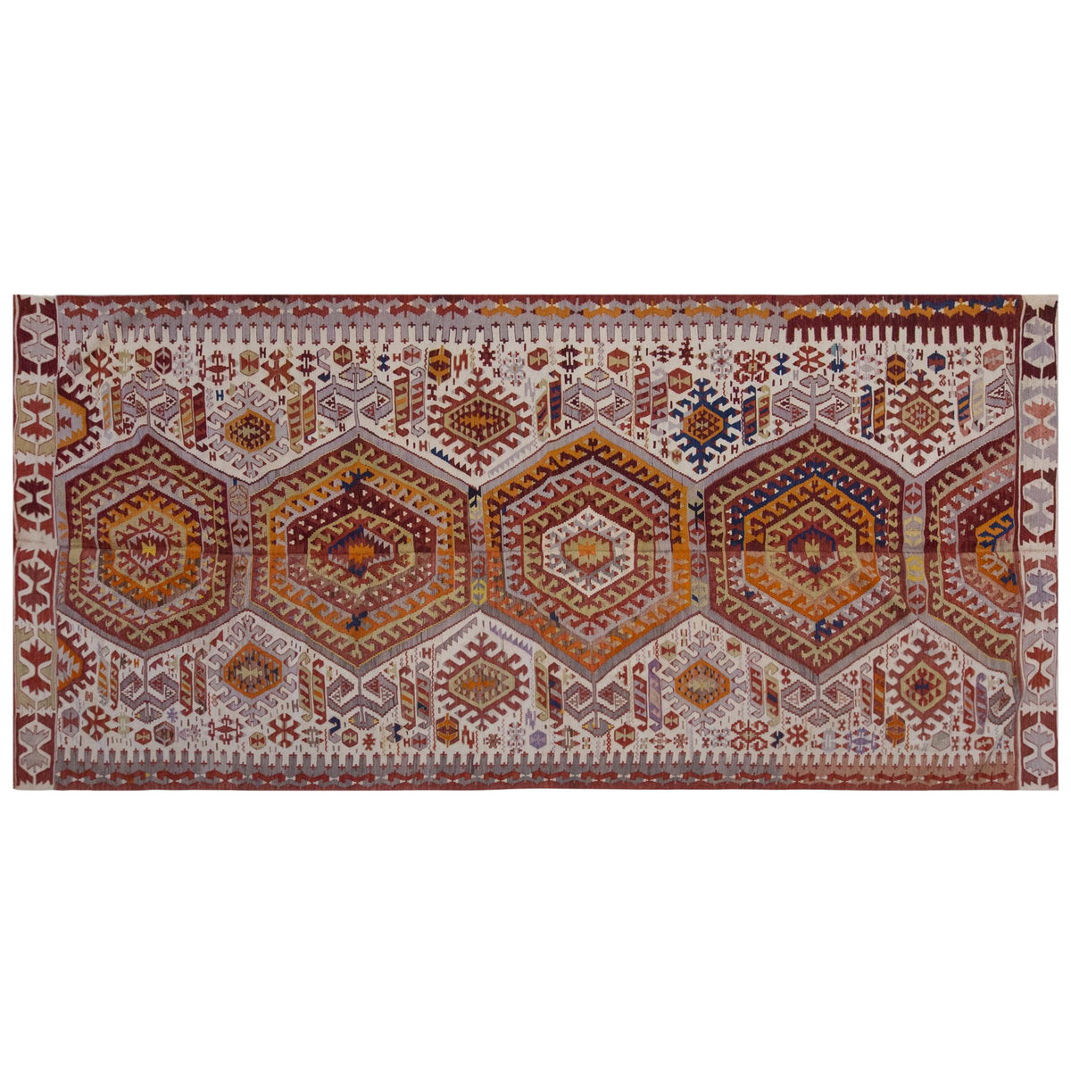 Vintage Large Western Kilim, 174 x 370 cm / 5.9 x 12.2 ft Kilim