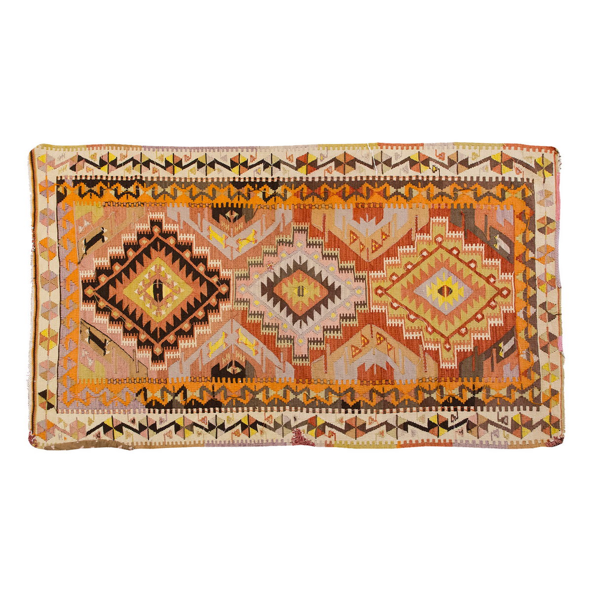 Vintage Maraş Turkish Kilim Rug, 103 x 193, 6.3 x 3.4 ft