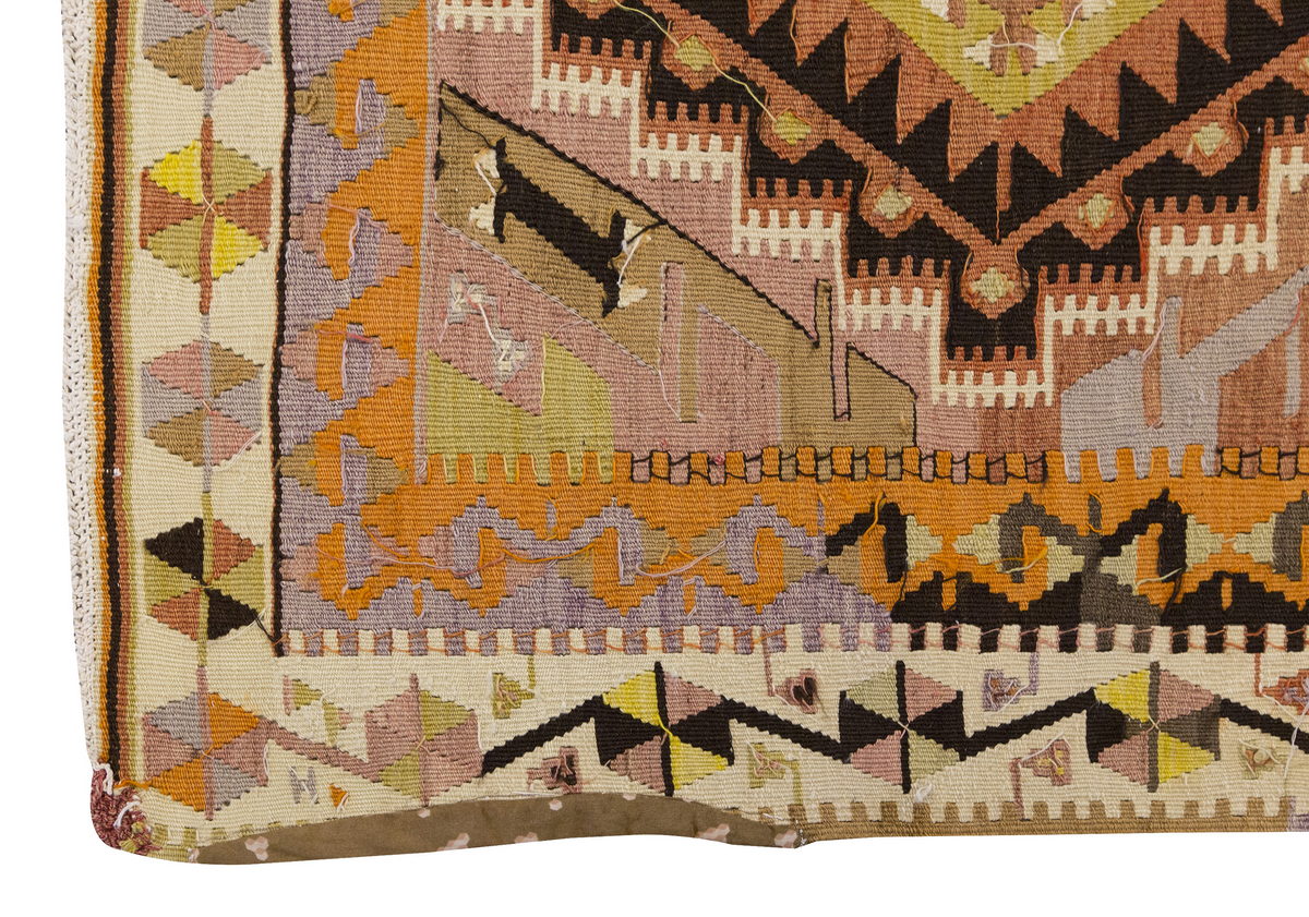 Vintage Maraş Turkish Kilim Rug, 103 x 193, 6.3 x 3.4 ft