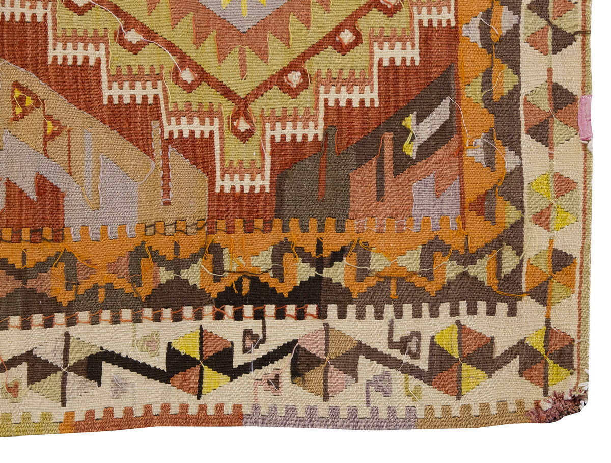 Vintage Maraş Turkish Kilim Rug, 103 x 193, 6.3 x 3.4 ft