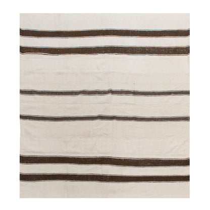 Vintage Minimalist Turkish Kilim Rug 210x195 cm (6.9x6.4 ft)
