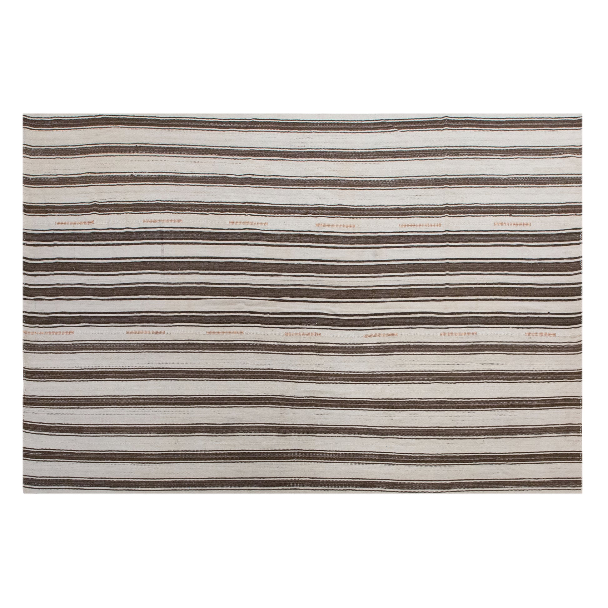 Vintage Minimalist Turkish Kilim Rug 225x330 cm (7.4x10.8 ft)