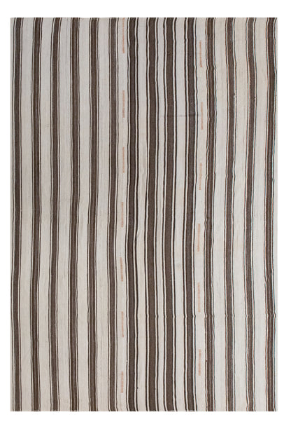 Vintage Minimalist Turkish Kilim Rug 225x330 cm (7.4x10.8 ft)