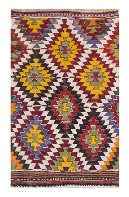 Vintage Nomadic Rug, 4.7 x 3.2 ft Rug, 142 x 98 cm