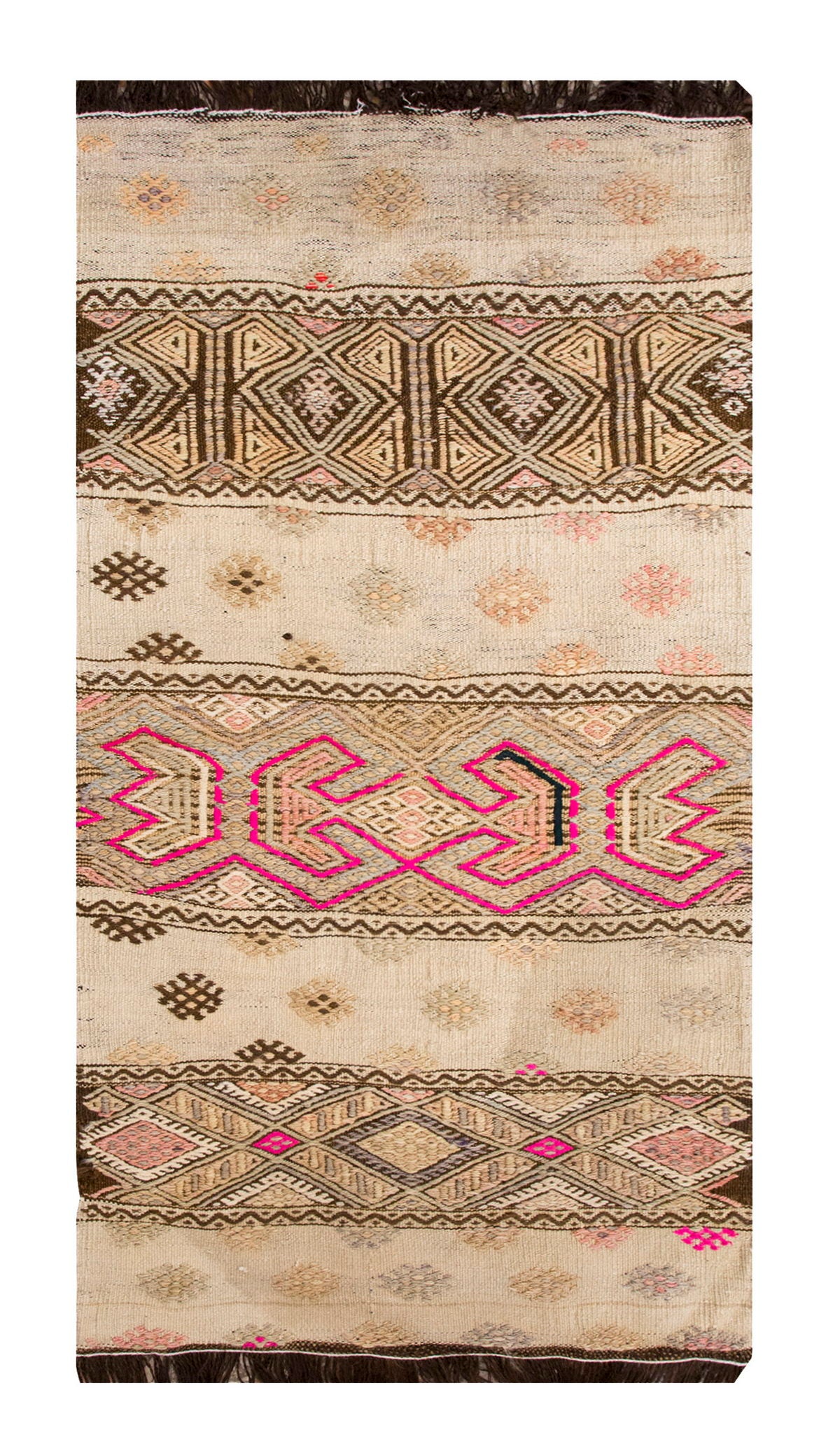 Vintage Nomadic Yörük Kilim, 67 x 124 cm ≈ 2.2 x 4.08 ft