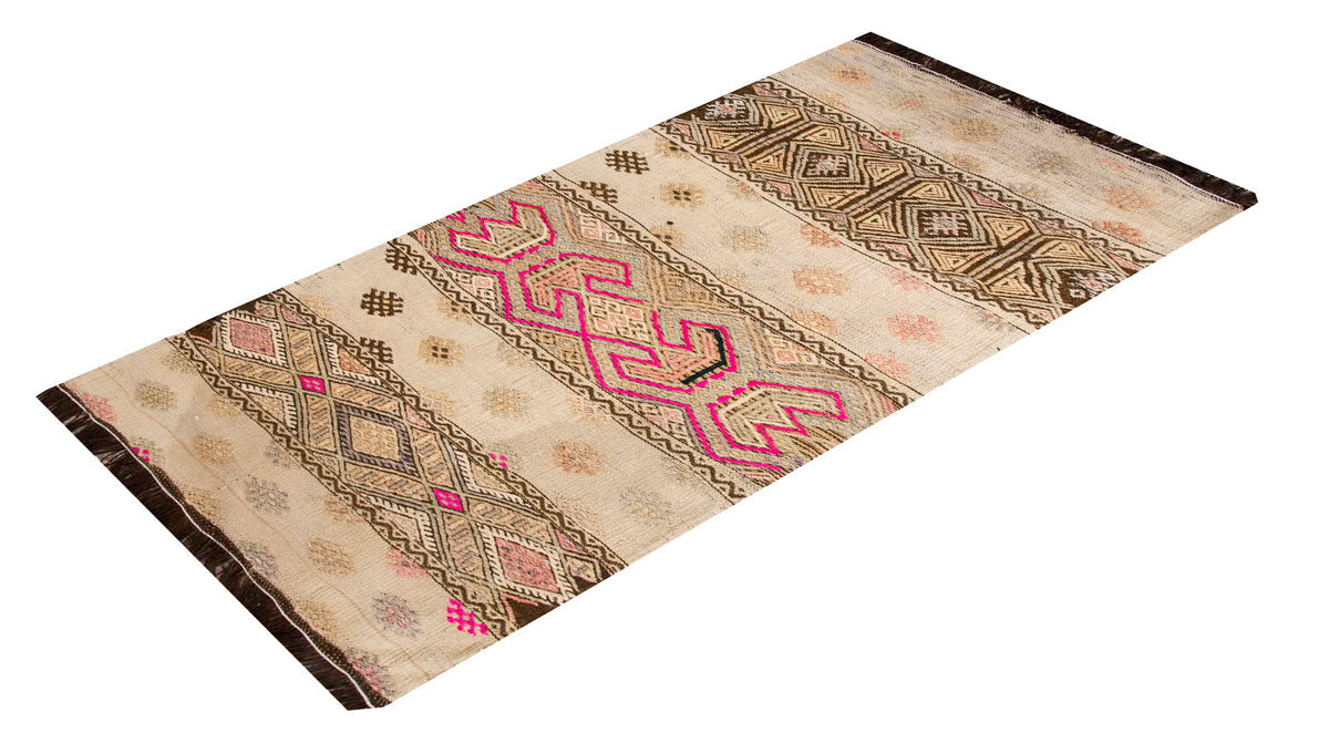 Vintage Nomadic Yörük Kilim, 67 x 124 cm ≈ 2.2 x 4.08 ft