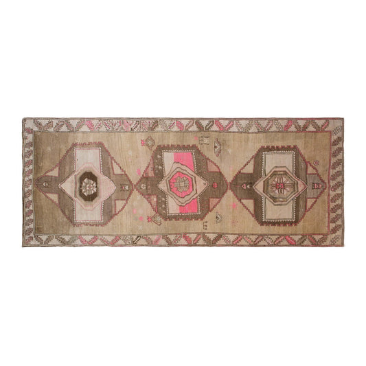 Vintage Oushak Hallway Rug – Handwoven Wool Carpet, 5'7" x 14'3" (170 x 435 cm)
