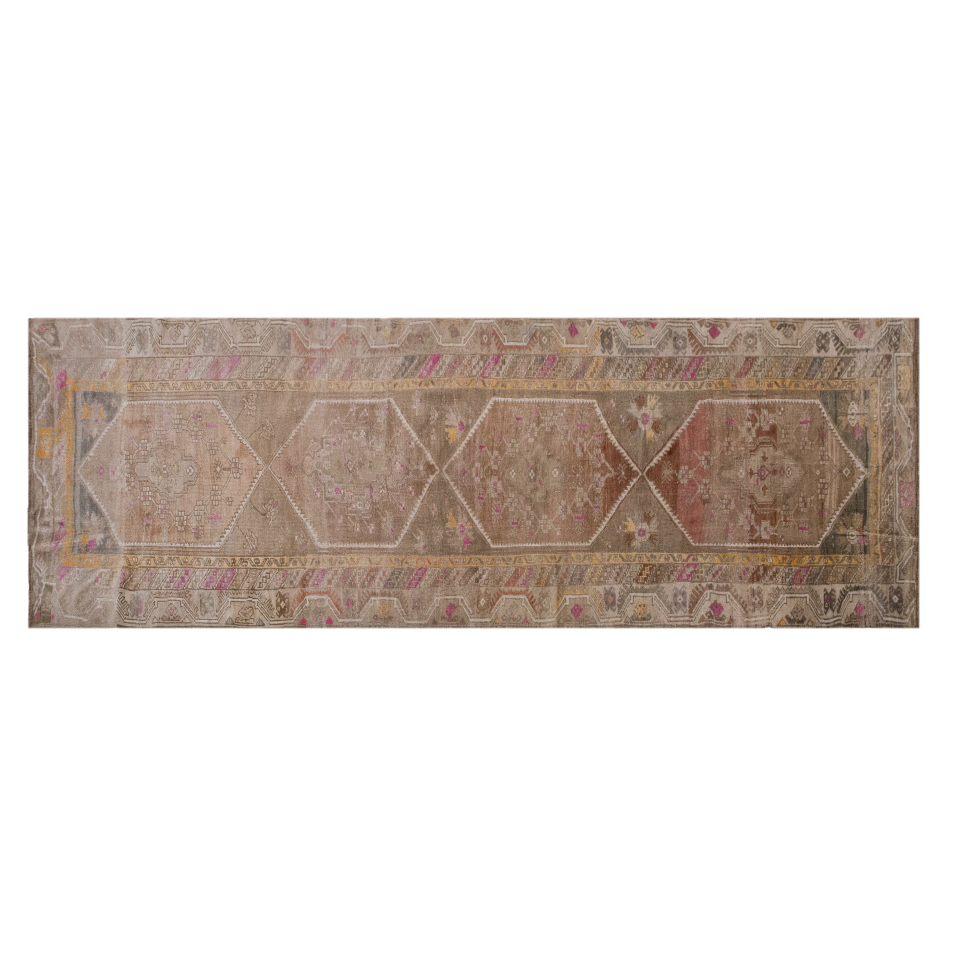 Vintage Oushak Runner 122x385 cm (4'0" x 12'7")