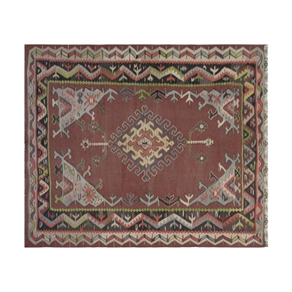 Vintage Oushak Turkish Kilim, 8.2 x 9.9 ft, 251 x 303 cm