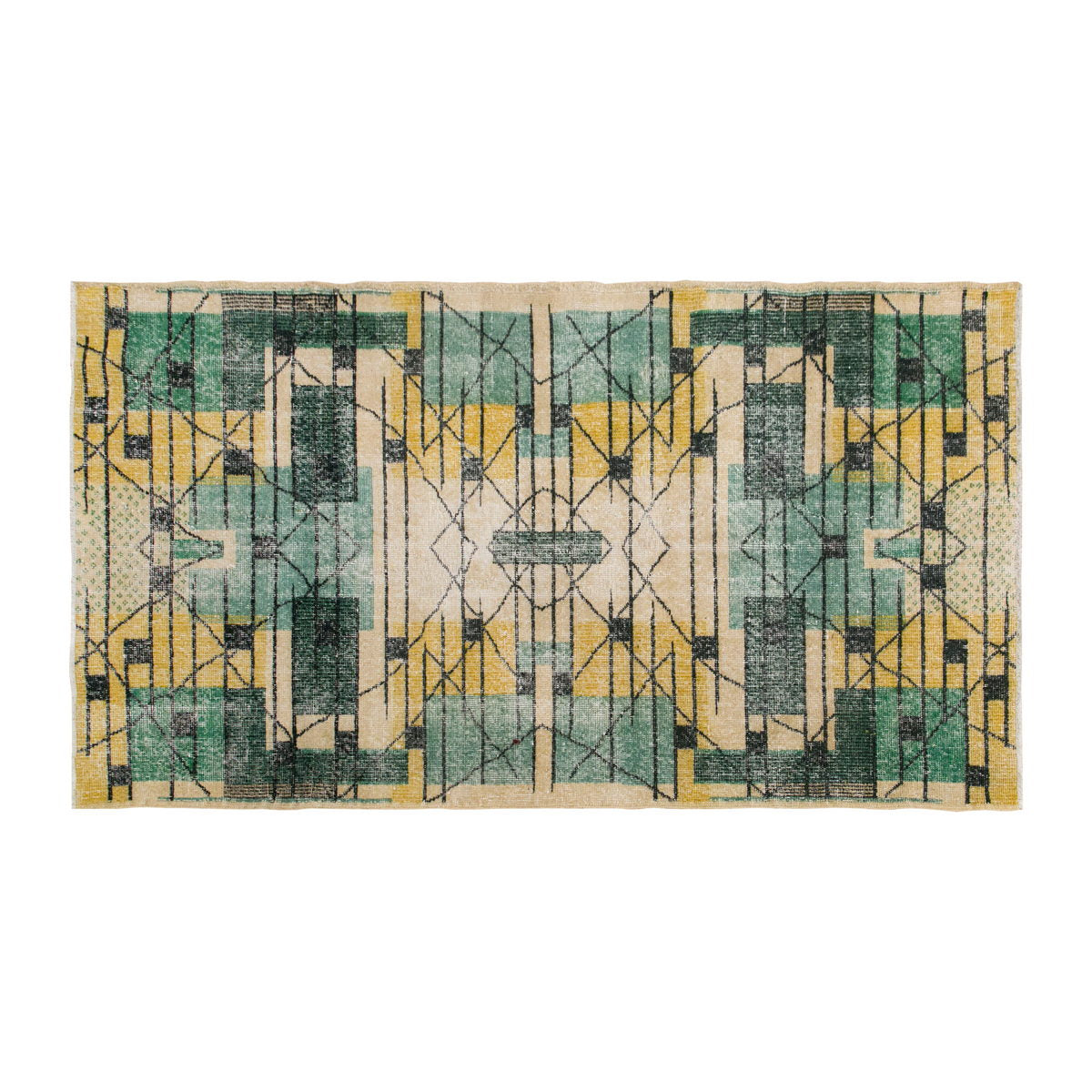 Vintage Rug, 3'9 x 7'1 feet, 114 x 217 cm rug