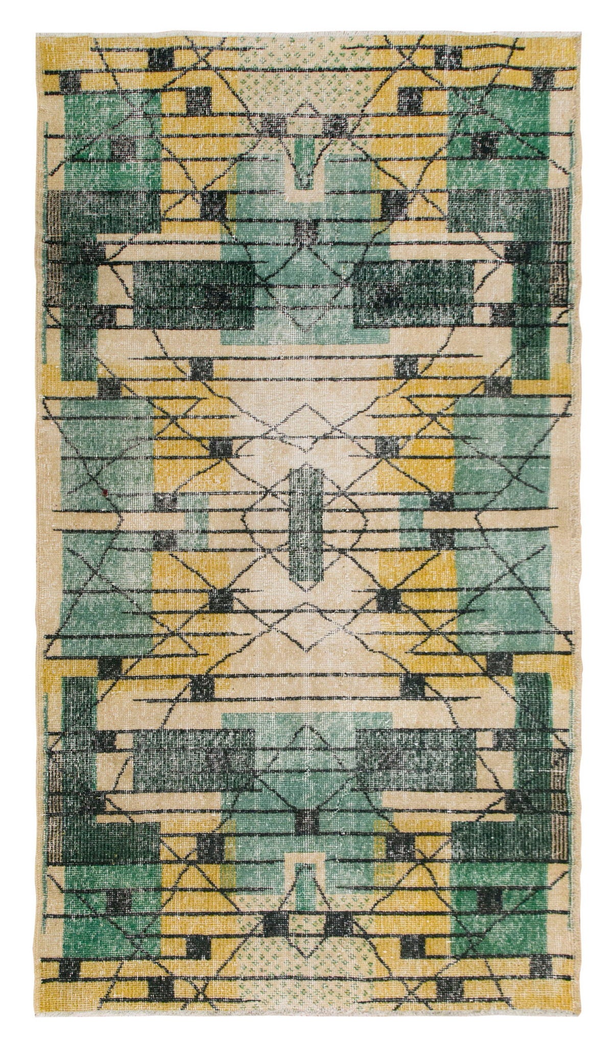 Vintage Rug, 3'9 x 7'1 feet, 114 x 217 cm rug
