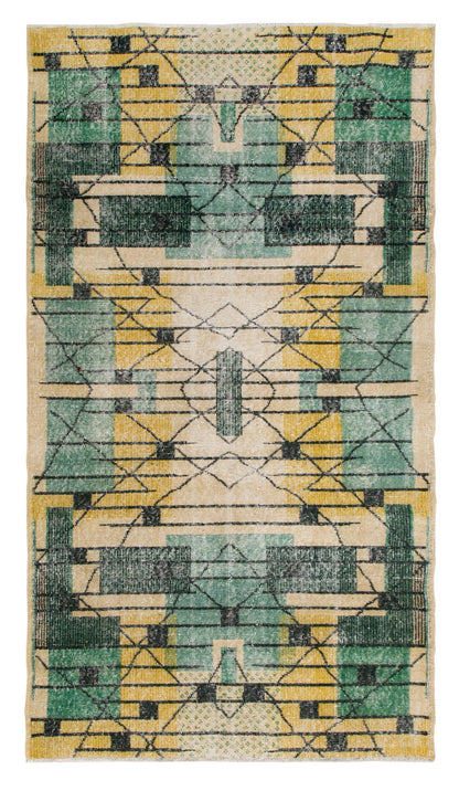 Vintage Rug, 3'9 x 7'1 feet, 114 x 217 cm rug