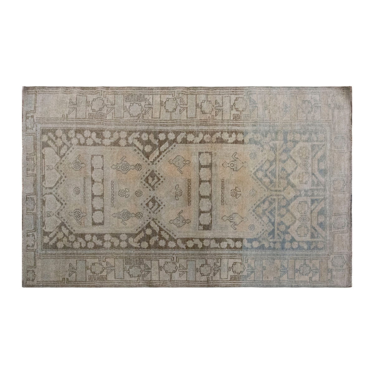 Vintage Rug, Area Ru 3'5 x 6'9 feet / 105 x 205 cm