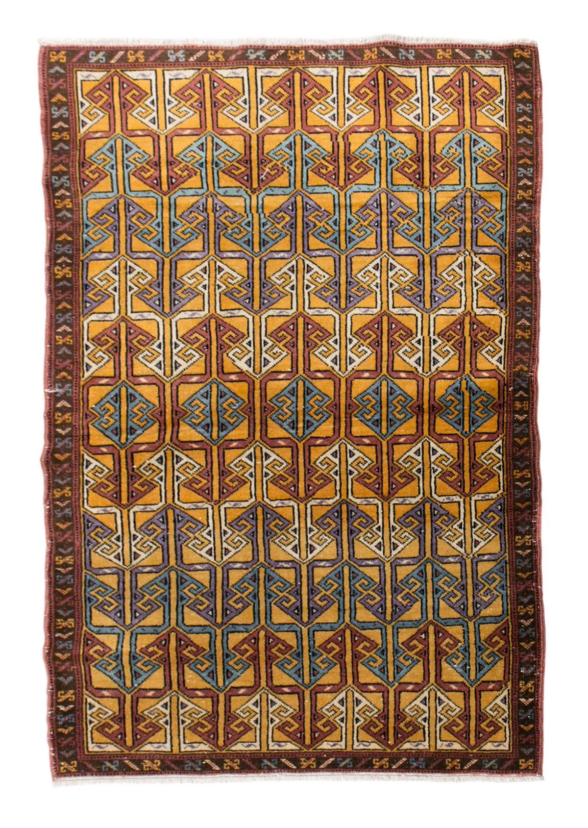 Vintage Rug, Area Rug 3'6 x 5'4 feet / 107 x 162 cm