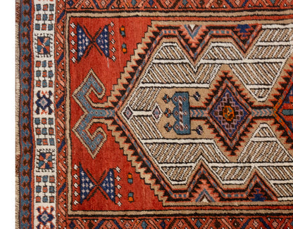 Vintage Rug, Area Rug 3'1 x 5'5 feet / 95 x 165 cm