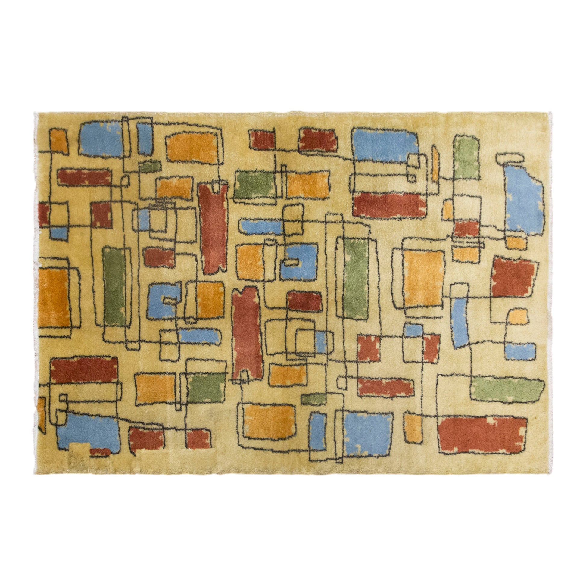 Vintage Rug, Area Rug 3'9 x 5'8 feet / 118 x 178 cm