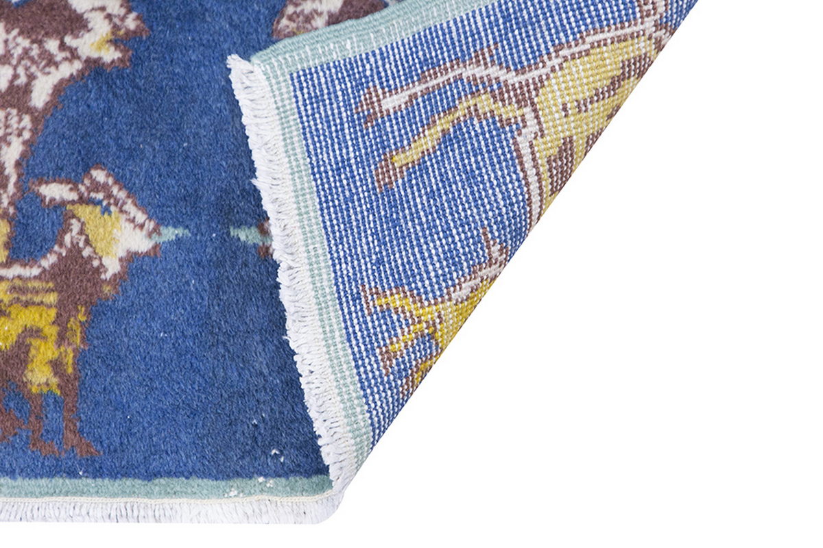 Vintage Rug, Small Oushak Rug 1'5" x 2'6" feet 42 x 75 cm