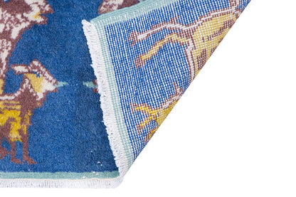 Vintage Rug, Small Oushak Rug 1'5" x 2'6" feet 42 x 75 cm
