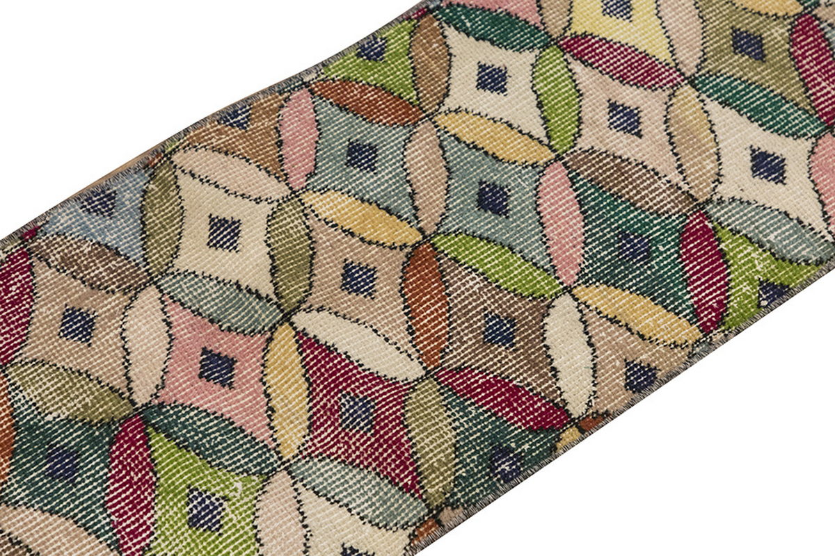 Vintage Rug, Small Oushak Rug 1'6" x 6'2" feet 45 x 187 cm