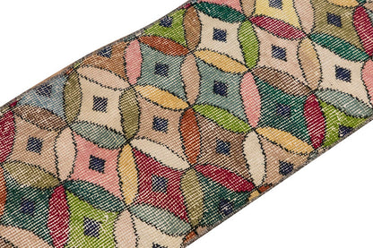 Vintage Rug, Small Oushak Rug 1'6" x 6'2" feet 45 x 187 cm