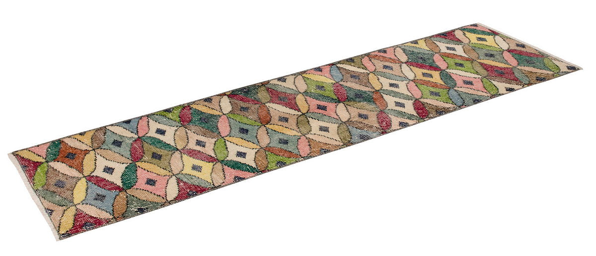 Vintage Rug, Small Oushak Rug 1'6" x 6'2" feet 45 x 187 cm