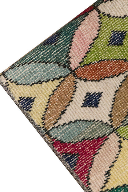 Vintage Rug, Small Oushak Rug 1'6" x 6'2" feet 45 x 187 cm